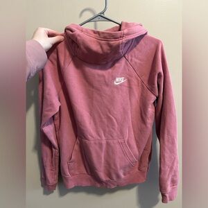 Nike Rose Pink Pullover Hoodie with White Swoosh Tag